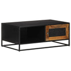 Tavolino da Salotto 90x50x35 cm in Legno di Mango Grezzo