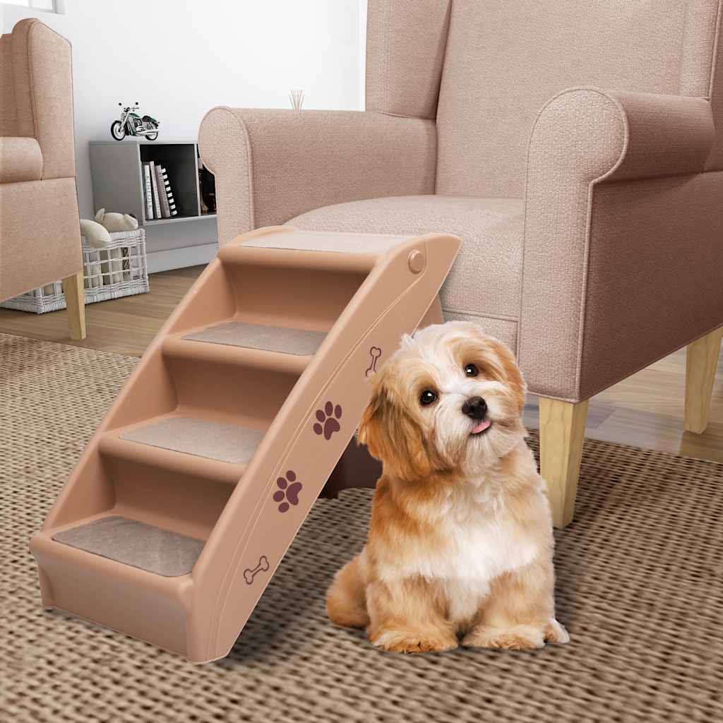 Scala Pieghevole per Cani Marrone 62x40x49,5 cm