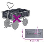 Telo per Carrello da Giardino Grigio Scuro 81x41x21 cm Tessuto