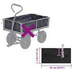 Telo per Carrello da Giardino Nero 81x41x21 cm in Tessuto