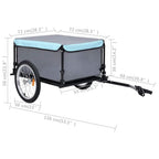 Rimorchio da Bici Grigio e Blu 65 kg