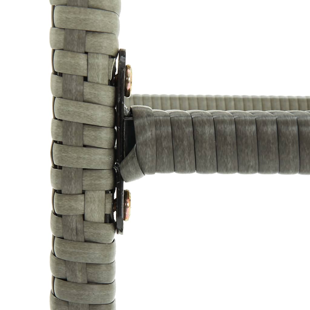 Sgabelli da Bar con Cuscini 3 pz Grigi in Polyrattan