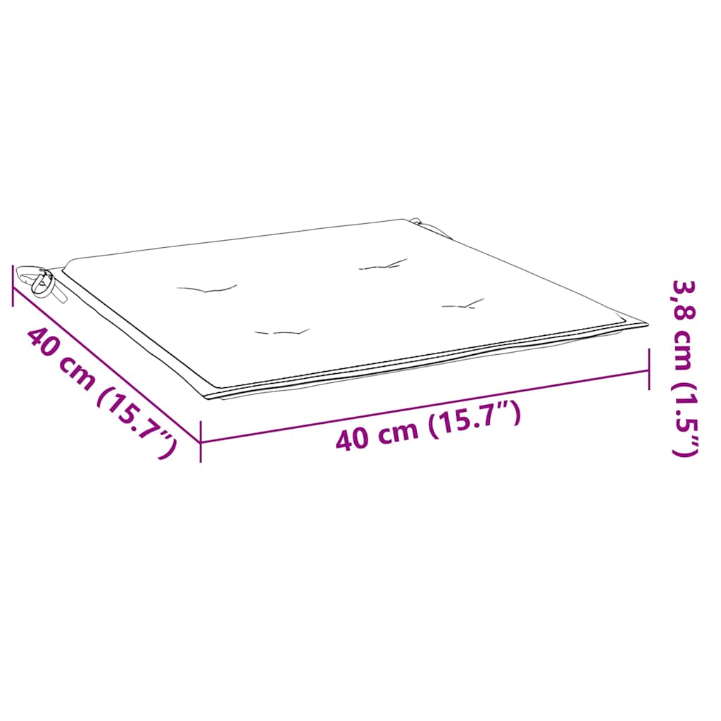 Cuscini per Sedia 2 pz Antracite 40x40x4 cm in Tessuto Oxford