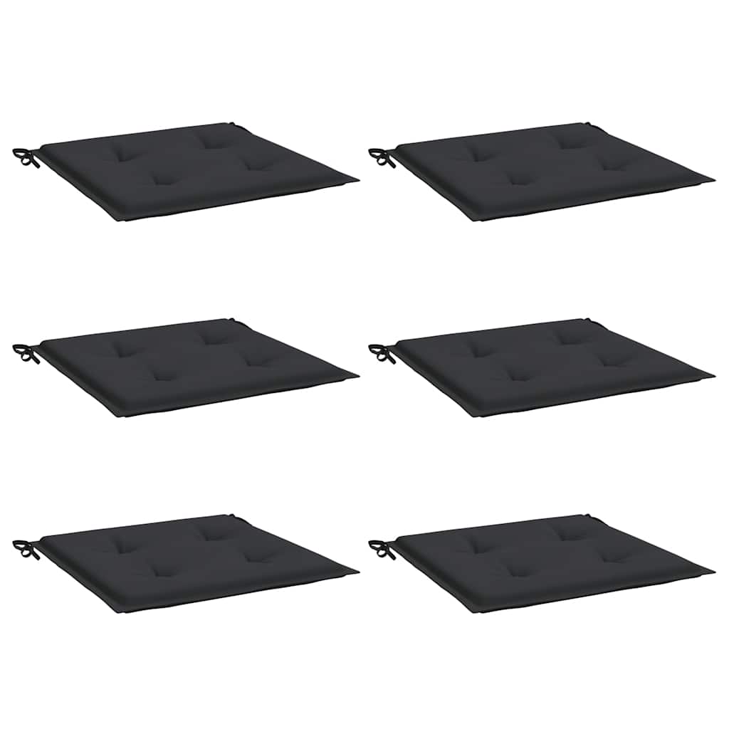 Cuscini per Sedia 6 pz Neri 40x40x4 cm in Tessuto Oxford