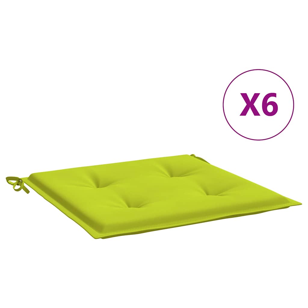 Cuscini per Sedia 6 pz Verde Intenso 40x40x4 cm Tessuto Oxford