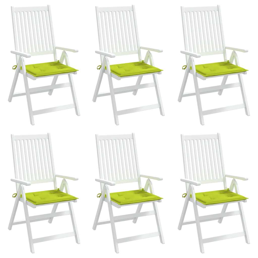 Cuscini per Sedia 6 pz Verde Intenso 40x40x4 cm Tessuto Oxford