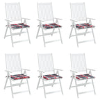 Cuscini per Sedia 6 pz a Quadri Rossi 40x40x4cm Tessuto Oxford