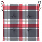 Cuscini per Sedia 6 pz a Quadri Rossi 40x40x4cm Tessuto Oxford