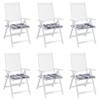Cuscini per Sedia 6 pz a Quadri Grigi 40x40x4cm Tessuto Oxford