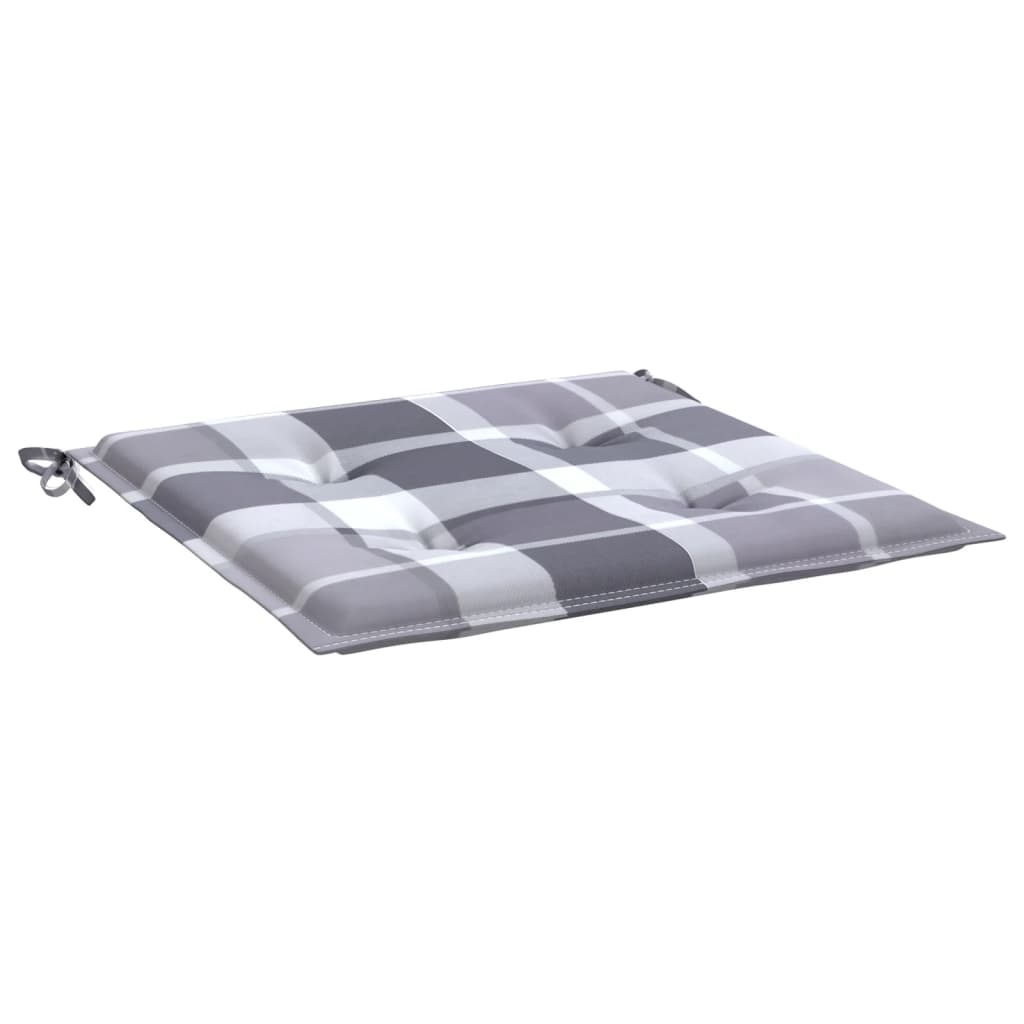 Cuscini per Sedia 6 pz a Quadri Grigi 40x40x4cm Tessuto Oxford