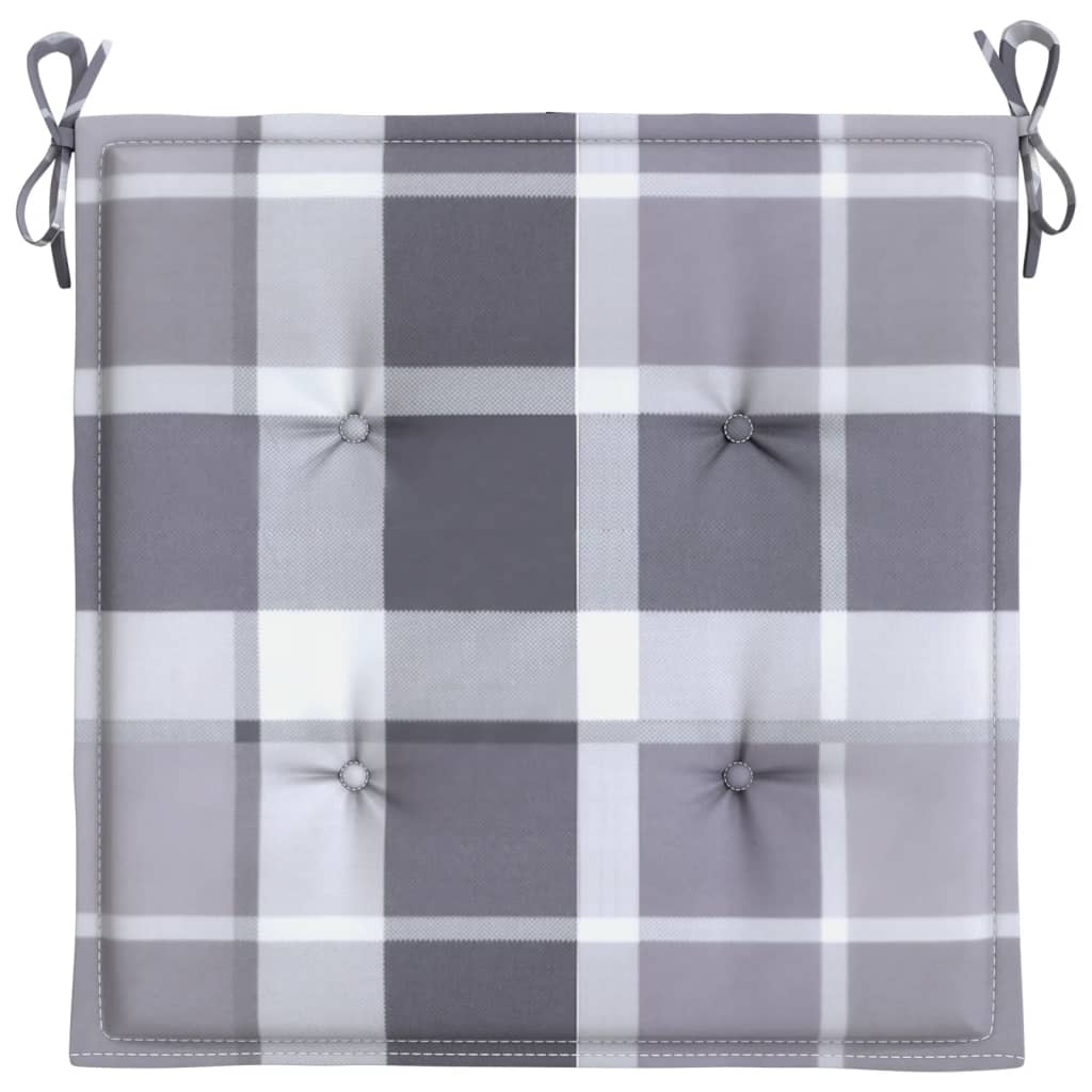 Cuscini per Sedia 6 pz a Quadri Grigi 40x40x4cm Tessuto Oxford