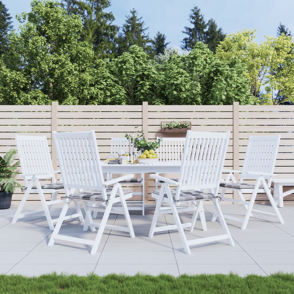 Cuscini per Sedia 6 pz a Quadri Grigi 40x40x4cm Tessuto Oxford