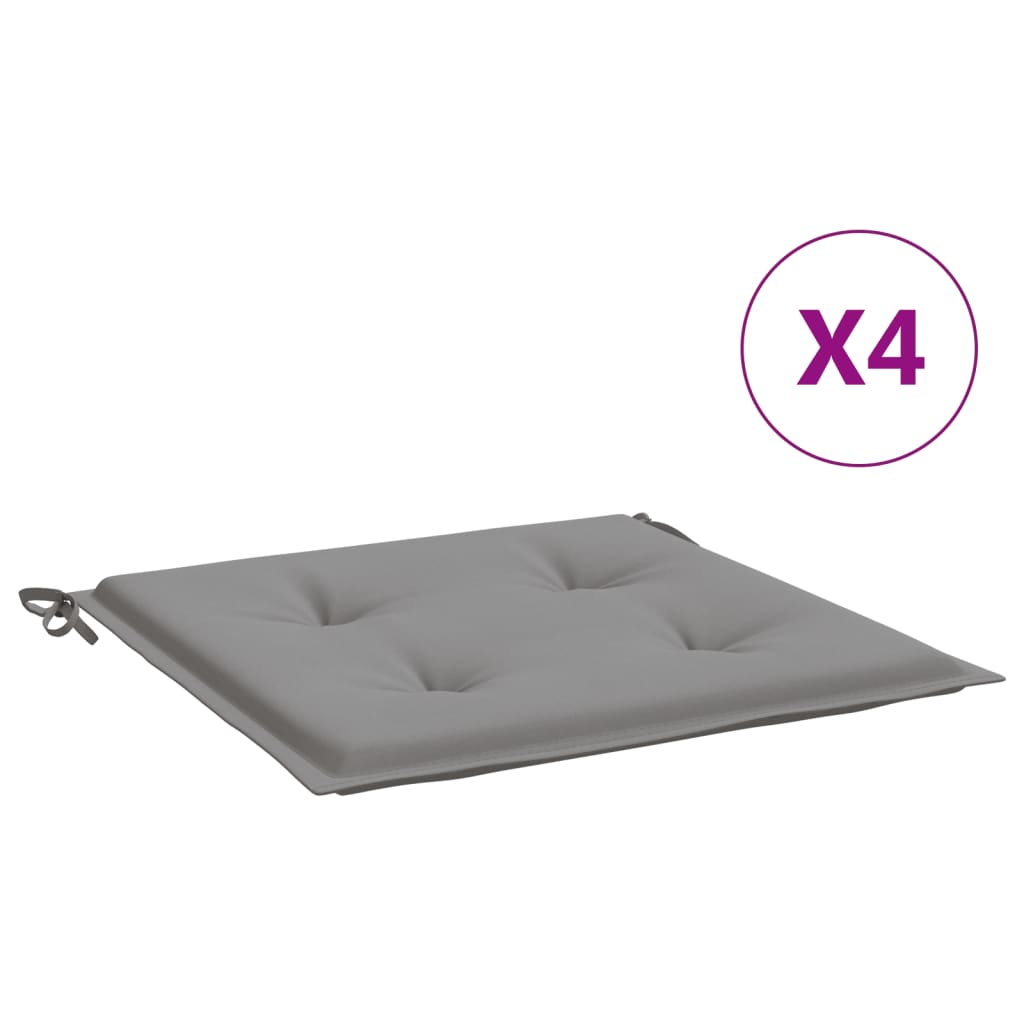 Cuscini per Sedia 4 pz Grigi 50x50x4 cm in Tessuto Oxford