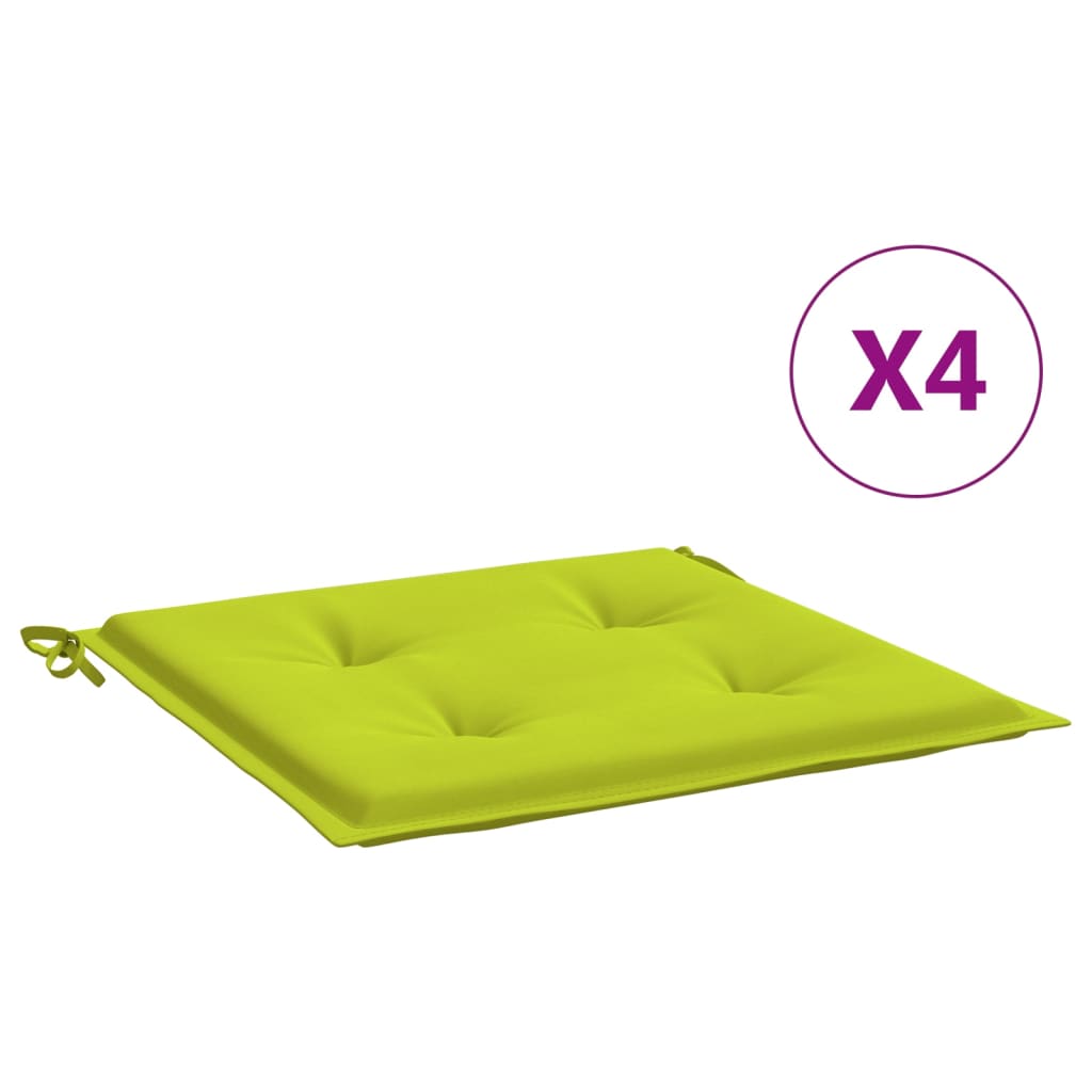 Cuscini per Sedia 4 pz Verde Brillante 50x50x4cm Tessuto Oxford