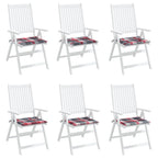 Cuscini per Sedia 6 pz a Quadri Rossi 50x50x4 cm Tessuto Oxford