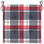 Cuscini per Sedia 6 pz a Quadri Rossi 50x50x4 cm Tessuto Oxford