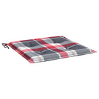 Cuscini per Sedia 6 pz a Quadri Rossi 50x50x4 cm Tessuto Oxford