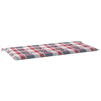 Cuscino per Panca a Quadri Rossi 120x50x3 cm Tessuto Oxford