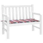 Cuscino per Panca a Quadri Rossi 120x50x3 cm Tessuto Oxford