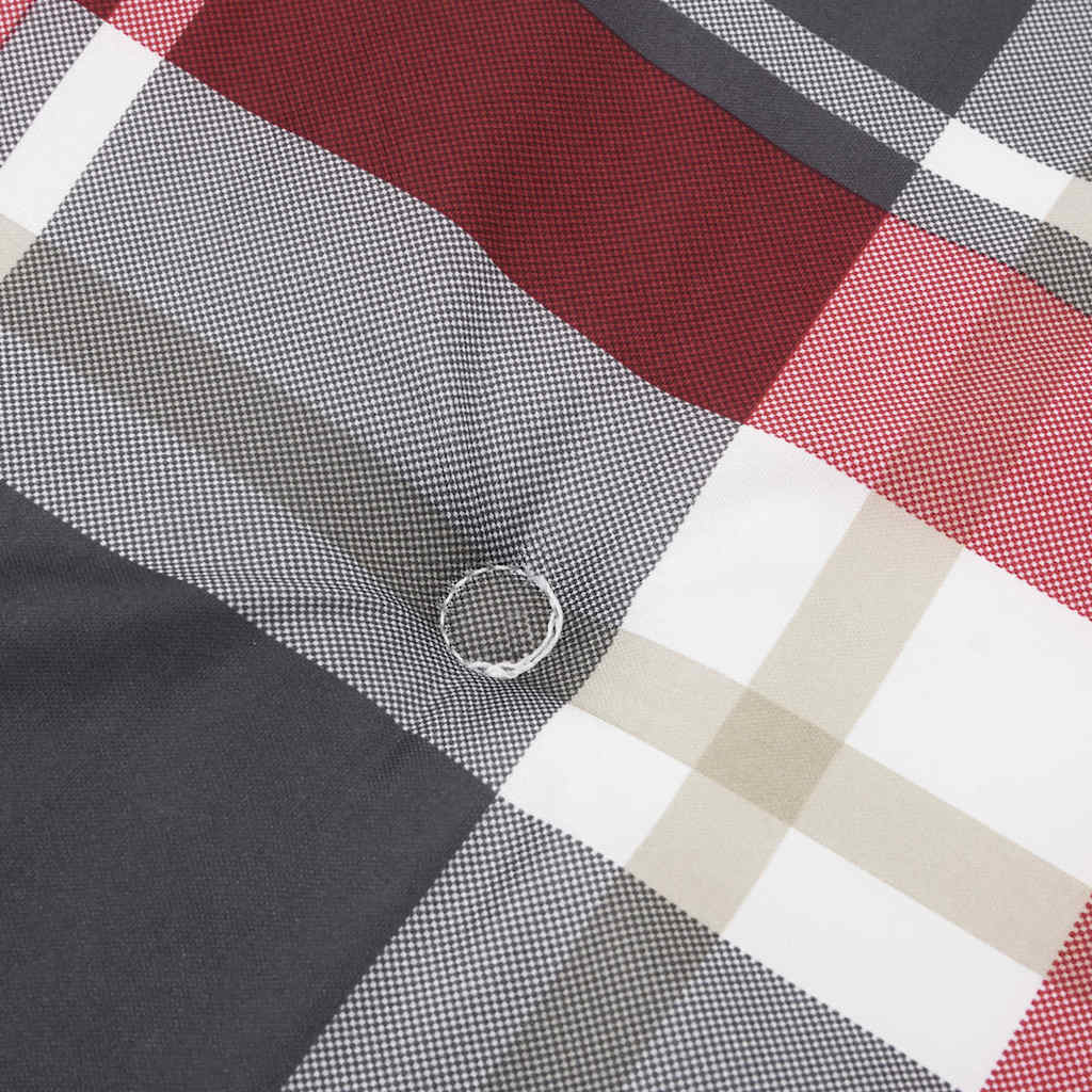 Cuscino per Panca a Quadri Rossi 120x50x3 cm Tessuto Oxford