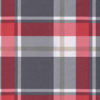 Cuscino per Panca a Quadri Rossi 120x50x3 cm Tessuto Oxford