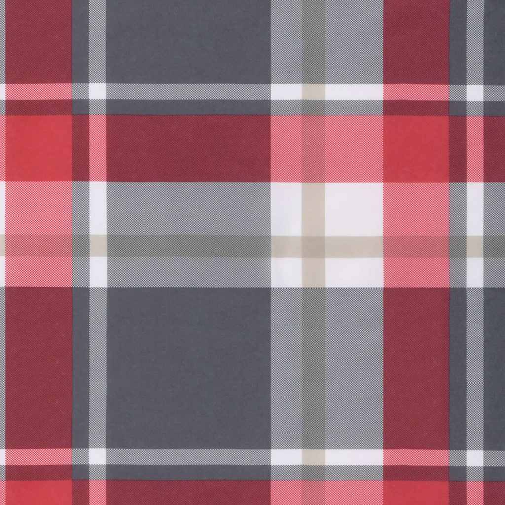 Cuscino per Panca a Quadri Rossi 120x50x3 cm Tessuto Oxford