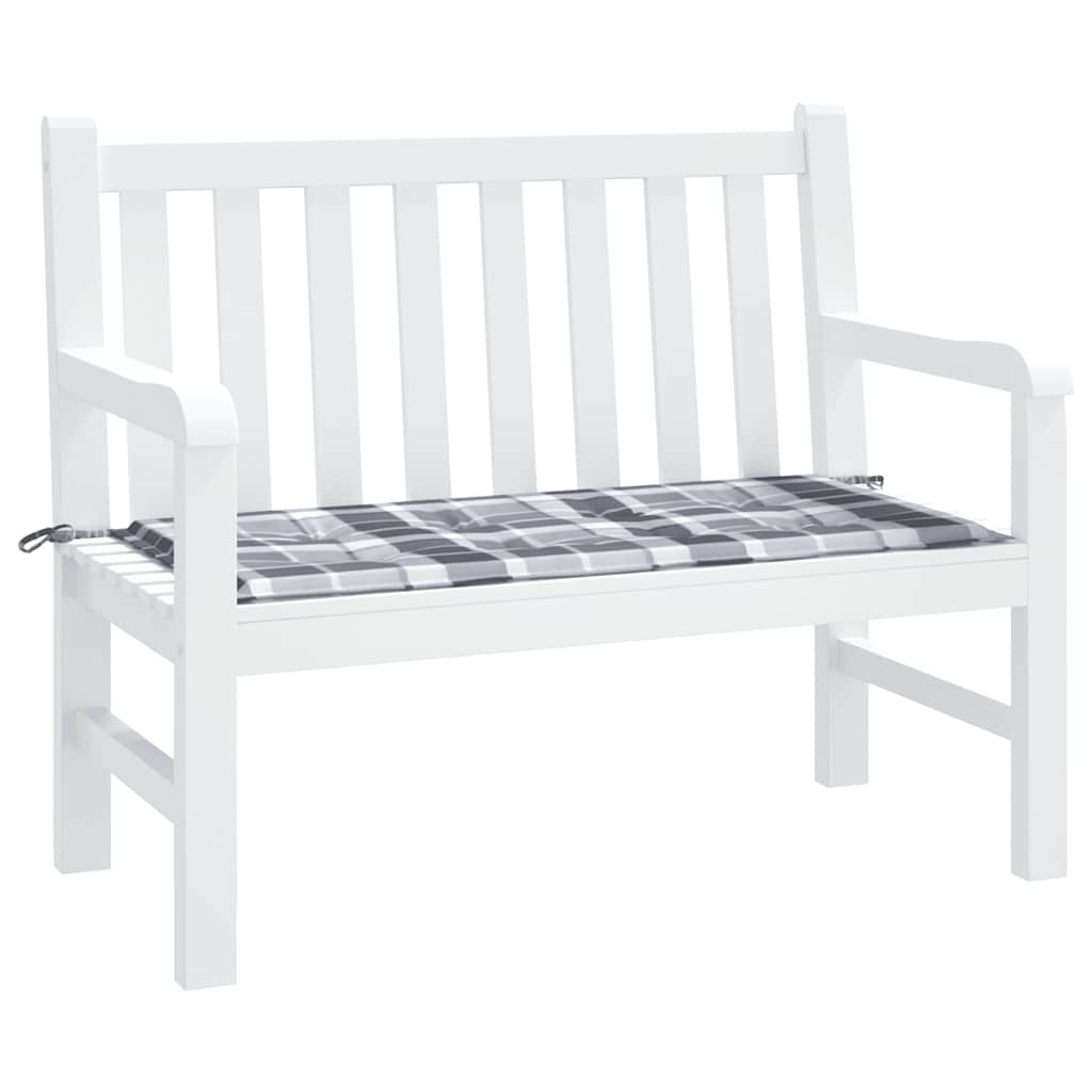 Cuscino per Panca a Quadri Grigi 120x50x4 cm Tessuto Oxford