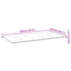 Cuscino per Panca a Quadri Grigi 120x50x4 cm Tessuto Oxford