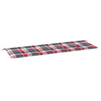 Cuscino per Panca a Quadri Rossi 150x50x4 cm Tessuto Oxford