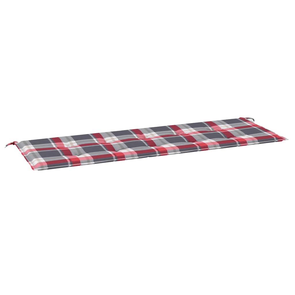 Cuscino per Panca a Quadri Rossi 150x50x4 cm Tessuto Oxford