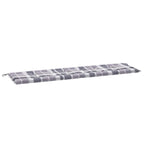 Cuscino per Panca a Quadri Grigi 180x50x4 cm Tessuto Oxford