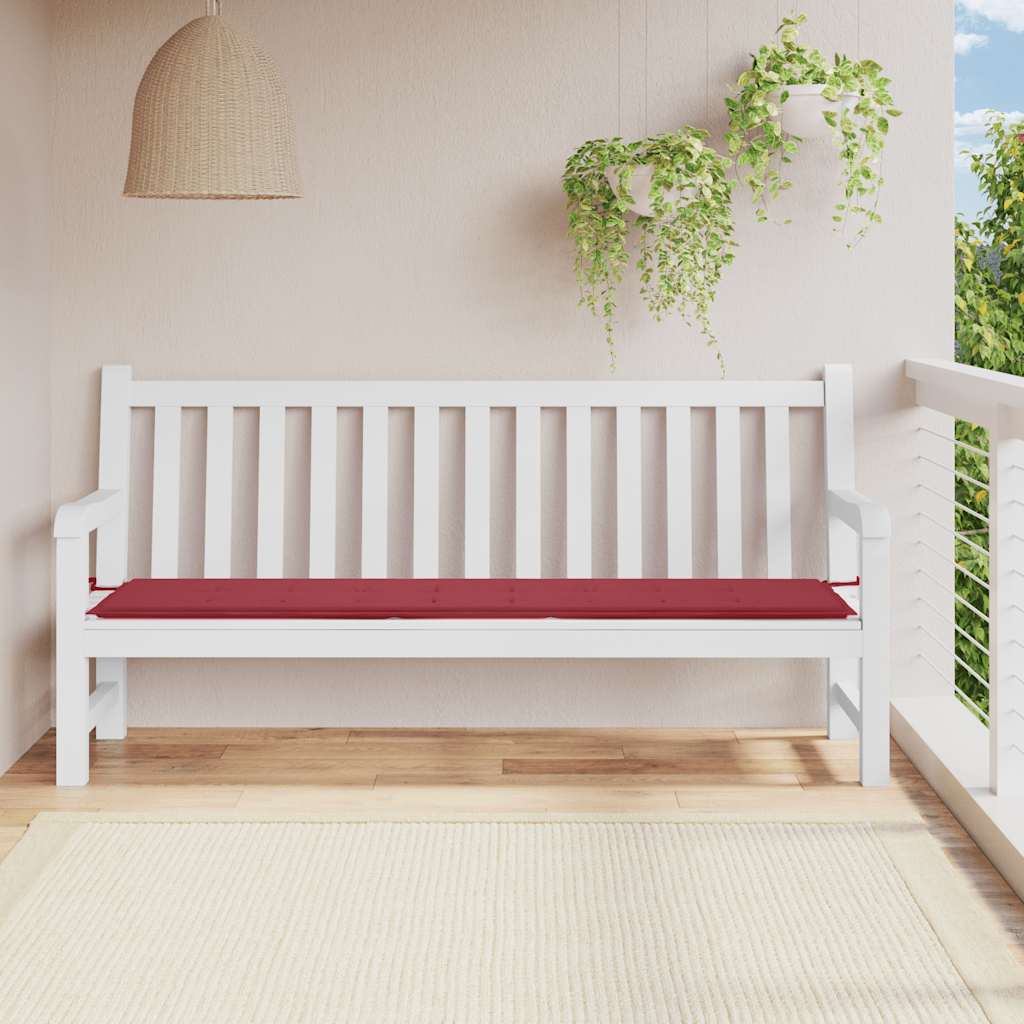 Cuscino per Panca Rosso Vino 200x50x4 cm in Tessuto Oxford
