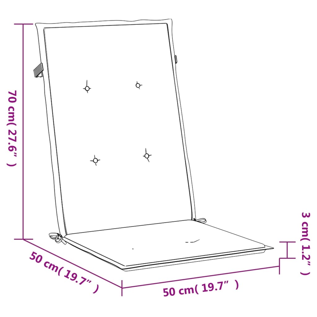 Cuscini per Sedie 6 pz Rossi 120x50x3 cm in Tessuto