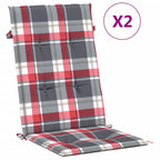 Cuscini per Sedie 2 pz Rossi a Quadri 120x50x3 cm in Tessuto