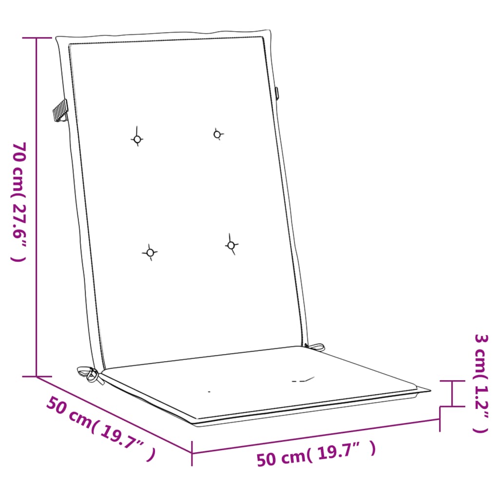 Cuscini per Sedie 4 pz Grigi a Quadri 120x50x3 cm in Tessuto
