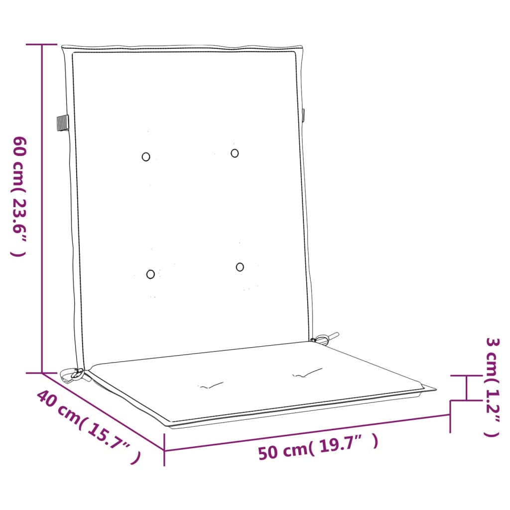 Cuscini per Sedia 6 pz Neri 100x50x3 cm in Tessuto Oxford