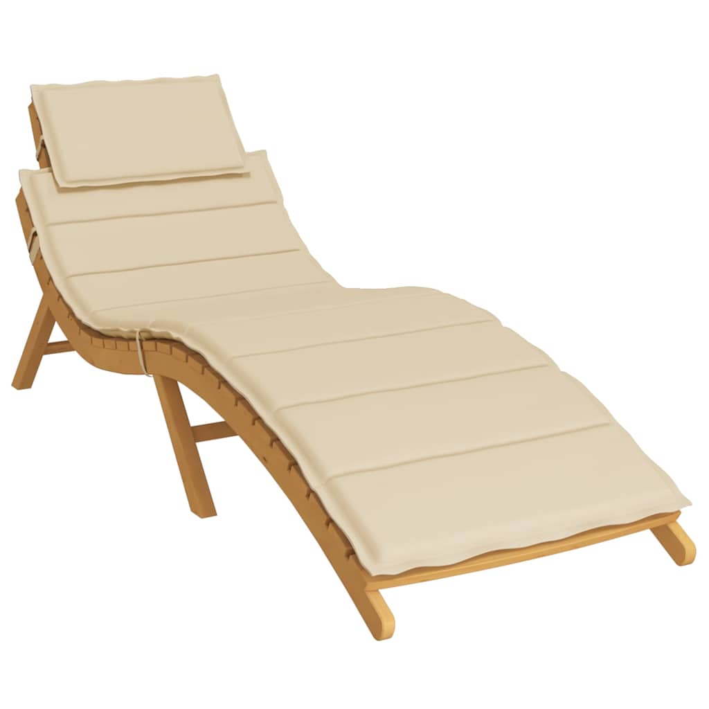 Cuscino per Lettino Beige 186x58x4 cm in Tessuto Oxford
