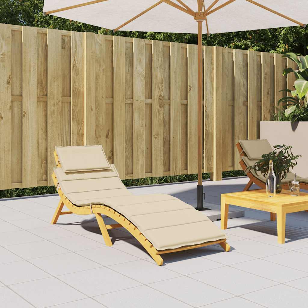 Cuscino per Lettino Beige 186x58x4 cm in Tessuto Oxford