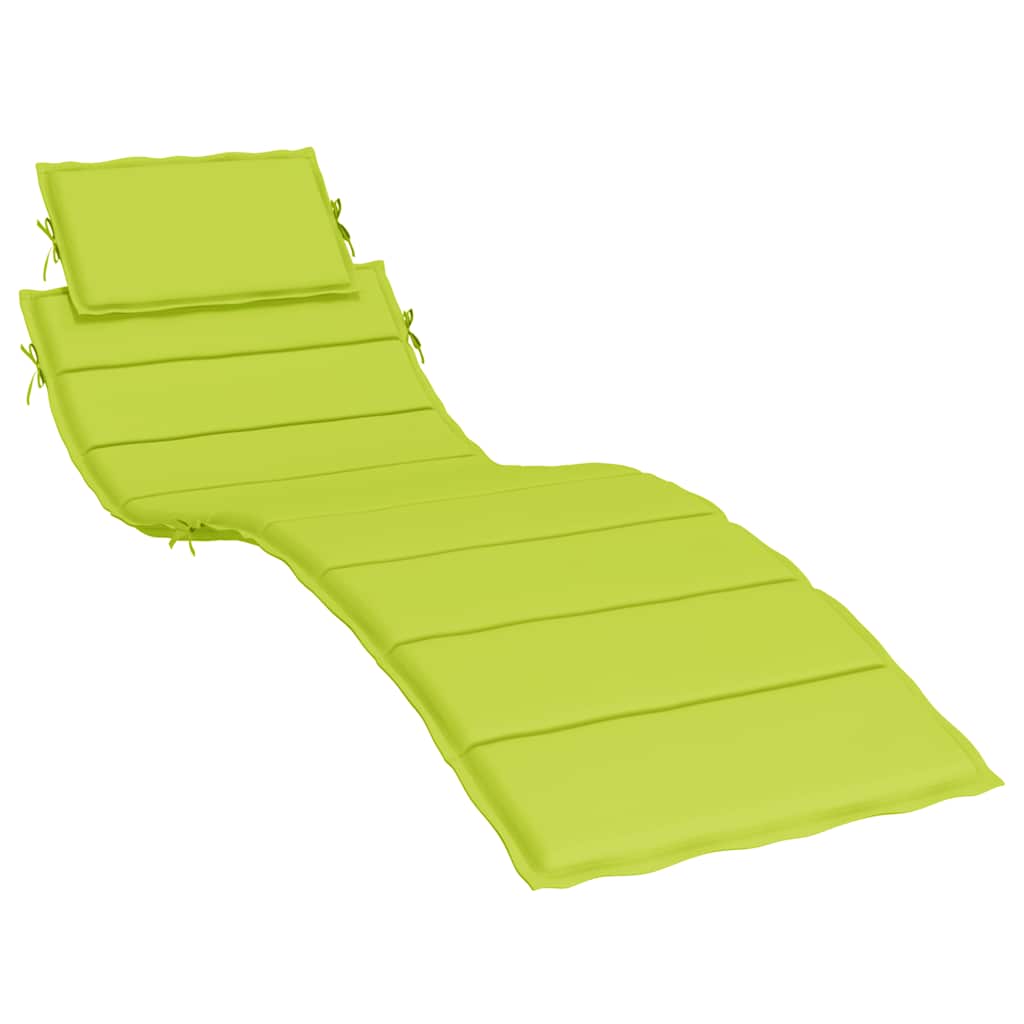 Cuscino per Lettino Verde Intenso 186x58x4 cm in Tessuto Oxford
