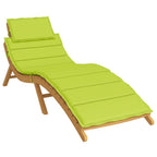 Cuscino per Lettino Verde Intenso 186x58x4 cm in Tessuto Oxford