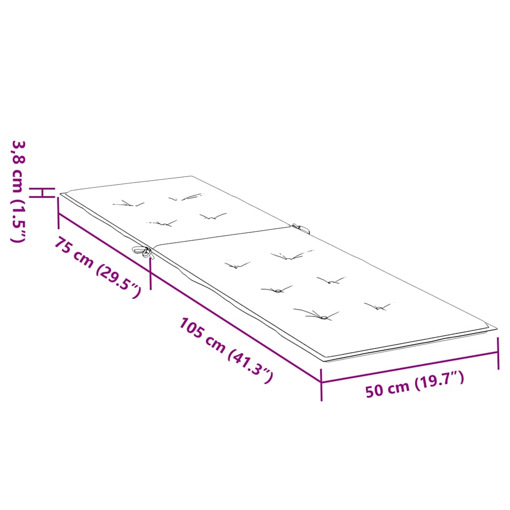 Cuscino per Sdraio Crema (75+105)x50x4 cm