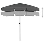 Ombrellone da Spiaggia Antracite 180x120 cm