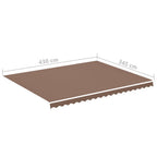 Tessuto di Ricambio per Tenda da Sole Marrone 4,5x3,5 m