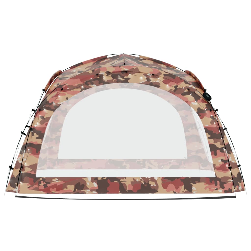 Tenda per Feste con LED e 4 Pareti 3,6x3,6x2,3 m Mimetica