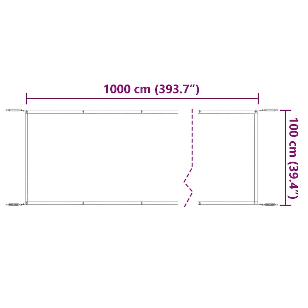 Paravento Verticale Antracite 100x1000 cm in Tessuto Oxford