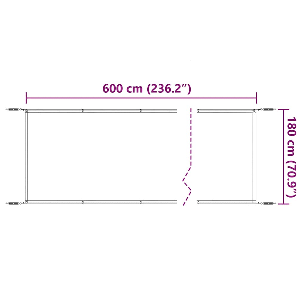Paravento Verticale Verde Chiaro 180x600 cm in Tessuto Oxford