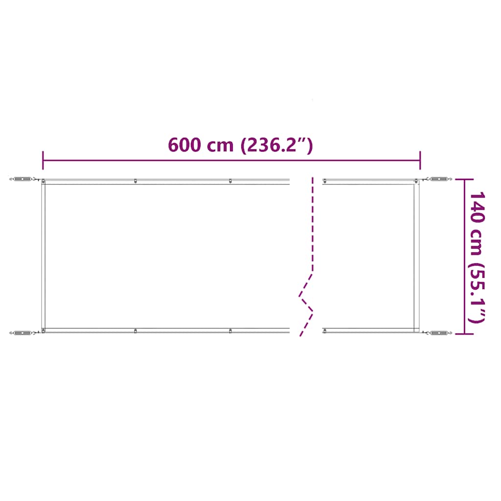Paravento Verticale Grigio Talpa 140x600 cm in Tessuto Oxford