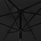 Ombrellone a Sbalzo con Palo in Acciaio e LED Nero 2x3 m