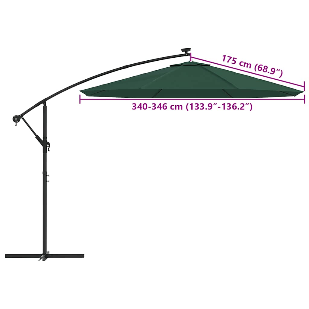 Telo di Ricambio per Ombrellone Bianco Verde 350 cm