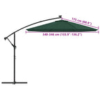 Telo di Ricambio per Ombrellone Bianco Verde 350 cm